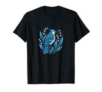 Arrendajo Azul y Lirio del Valle Observación de Aves Naturaleza Arte Camiseta