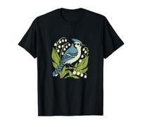 Arrendajo Azul y Lirio del Valle Observación de Aves Naturaleza Arte Camiseta