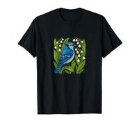 Arrendajo Azul y Lirio del Valle Observación de Aves Naturaleza Arte Camiseta