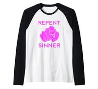 Arrepentirse Pecador Divertida Biblia Cristiana Jesús Señor Mujer Salvador Camiseta Manga Raglan