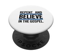 Arrepentirse y Creer en el Evangelio Cristiano PopSockets PopGrip Adhesivo