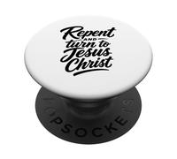 Arrepentirse y volverse a Jesucristo versículo de la Biblia PopSockets PopGrip Adhesivo
