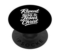 Arrepentirse y volverse a Jesucristo versículo de la Biblia PopSockets PopGrip Adhesivo