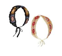 ArrErr Diademas bohemias para mujer, turbante, vintage, popular, hippie, ganchillo, tejido, banda para el pelo, diadema floral para niñas