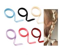 ArrErr Paquete de 6 cintas para el pelo, lazo de color sólido, para cabello trenzado, manualidades, coleta de caballo, adorno de cabeza, lazos
