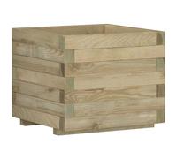 vidaXL Arriate Cuadrado Macetero Maceta Grande de Flores Madera de Pino Impregnada 50x50x40 cm