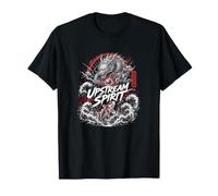 Arriba Espíritu Dragón Japonés Koi Rising Olas Kanji Camiseta