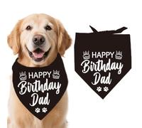 arricraft 1 bandana para perro, 21.7 x 21.7 x 30.7 pulgadas, patrón de palabras de papá con texto en inglés "Happy Birthday", triángulo, bandana, lavable, bufanda, baberos impresos, jefe para perros