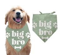 arricraft 1 bandana para perros Big Bro, impresiones para patas de huesos verdes palabras de Big Bro bufanda para cachorros pañuelo de algodón decorativo bandana para animales domésticos accesorios