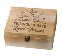 arricraft 1 caja de recuerdos de madera con texto en inglés "If Love Could Save You", caja de recuerdos decorativa de madera con tapas de bisagra para fotos de aniversario, DVD, cartas, joyas, 24,5 x