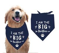 arricraft 1 pañuelo para perro para mascotas, azul oscuro, triangular, de algodón, con el texto "Ich bin der GroßBruder", lavable, bufanda, babero, estampado, accesorio, jefe, 1 pieza