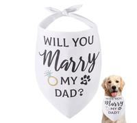 arricraft 1 pieza de Bandana para perro, pañuelo ajustable con tema de compromiso y boda para mascotas con las palabras "¿Te casarás con mi papá?", bufanda de algodón lavable para gatos y mascotas