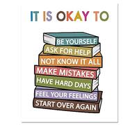 arricraft 1 pieza de Carteles de Pared de Salud Mental, Boho Classroom Book Decor Therapy Counseling Office Decor Pintura Rectángulo Positivo Educativo House Poster para Art Counselor Office