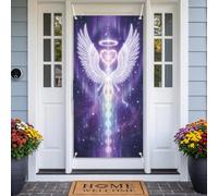 arricraft 1 Pieza Pancarta de Poliéster para Puerta, Motivos de Alas de Luz | 185x90cm Cubierta de Puerta Fondo de Fiesta Cumpleaños Accesorio de Decoración Interior para Entrada Porche Fondo Fotográfico