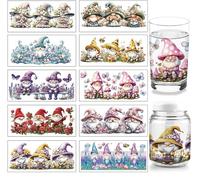 arricraft - 10 hoja de Envoltura para Vasos Dreamful Gnome UV DTF para Vasos de 16 oz, Calcomanías para Frotar con Flores, Hojas, Mariposas, Abejas, Elfos, Calcomanías para Transferencia Bricolaje