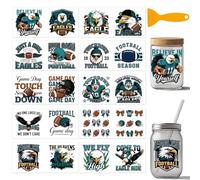 arricraft 10 hojas de papel de transferencia de papel de transferencia de águila rugby patrón deportivo de PVC resistente a los rayos UV DTF papel de transferencia DIY para la decoración de botellas