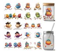 arricraft 10 pegatinas de transferencia de papel de transferencia de pájaro dulce UV DTF para vasos de 24 x 11 cm