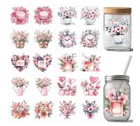 arricraft 10 pieza de Pegatinas de Transferencia UV DTF para Tazas con Diseño de Flores Dulces, 10 estilo de Papel de Transferencia de Mariposas con Perfume de Amor, Pegatinas para Frotar En Vasos