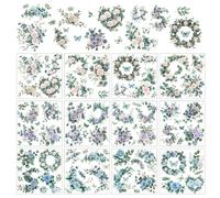 arricraft 12 hojas de eucalipto calcomanías para frotar para manualidades rosas guirnalda de flores rasca pegatinas de transferencia PVC rasca pegatinas para rascar pegatinas para bricolaje muebles