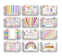 arricraft 120 piezas de papel de regalo con temática de agradecimiento, mini envoltorio de barra de caramelo de agradecimiento al profesor, colores arcoíris, chocolates, etiquetas adhesivas para el