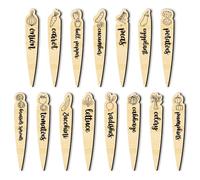 arricraft 15 etiquetas de madera para plantas, 15 estilos, etiquetas de jardín con patrones de verduras, etiquetas de nombre de verduras, marcadores de madera para plantas de interior y exterior