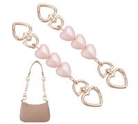arricraft 2 extensores de correa de bolso de corazón, extensor de bolsa de aleación rosa, correa de repuesto para bolso cruzado, accesorios para maletín, bolsa de hombro, suministros de 6.6 x 1.1 x