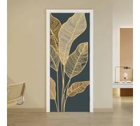 arricraft 2 hojas de calcomanías autoadhesivas para puerta, 80 x 200 cm, patrón de hojas, murales de puerta, PVC, extraíble, decoración para dormitorios y salas de estar