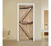 arricraft 2 Piezas Trompe L'oeil Pegatina de Puerta, ¡Atención! Fugue | 200x80cm Autocolantes Artísticos para Refrigerador PVC Impermeable Autoadhesivos Pegatinas Papel Pintado para Puertas