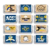 arricraft 20 envoltorios de barra de caramelo, juego de golpes con pinchos de voleibol y chocolate, calcomanías de barra de etiquetas de temática deportiva, miniaturas para baby shower o fiesta de