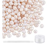 arricraft 200 cuentas de perlas naturales de agua dulce de 4 a 6 mm, agujero de 0,8 mm, forma de patata irregular, color beige, perlas espaciadoras sueltas para hacer joyas, manualidades, collares