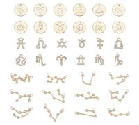 arricraft 36 piezas de diamantes de imitación colgante con doce constelaciones 3 estilos de aleación de oro signo del zodiaco colgante joyería conjuntos de fabricación de joyas para collares para