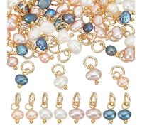 arricraft 48 pieza de Dijes de Perlas Barrocas Pulidas, 4 colgante de Perlas de Agua Dulce de Colores con Anilla de Salto, Abalorios de Perlas Irregulares para Hacer Pendientes, Pulseras, Collares