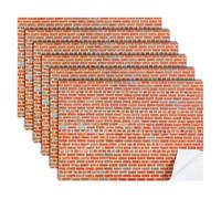 arricraft 6 hojas de azulejos autoadhesivos para el techo, ladrillo salmón oscuro en miniatura para casa de muñecas, decoración de techos y suelos, despegar y pegar para casas de muñecas, escala 1:12