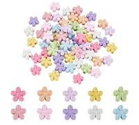 arricraft 60 cuentas de aleación de zinc de 10 colores al azar, multicolor de cinco pétalos, cuentas espaciadoras florales de metal esmaltado, cuentas sueltas a granel para San Valentín, pulseras de