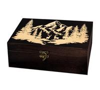arricraft Forest Mountains - Caja de almacenamiento rectangular de | Caja de Recuerdo de Madera de 24 cm x 14 cm x 9 cm Caja de Exhibición de Tarjetas de Tarot de Pino Caja de Regalo de Joyería