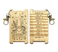 arricraft Herramienta de control de giro de elfo enano, gnomo, animales del bosque, flores, hongos, medidor de guía WPI con cierre, tabla guía de envoltura de hilo de madera con Diz para hilanderos