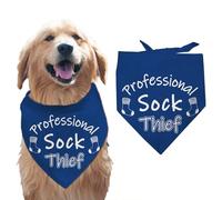 arricraft - Pañuelo para Perro (1 Pieza), Bandana Triangular de Algodón para Mascotas con Palabras Ladrón de Calcetines Profesional Dos Calcetines Bufanda Lavable Baberos Accesorios Estampados