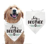 arricraft - Pañuelo para Perro (1 Pieza), Triángulo de Algodón Blanco Bandana para Mascotas Gran Hermano Palabras Planta Lavable Cachorro Gato Bufanda Baberos Accesorios para Perros Y Gatos