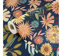 arricraft - Papel pintado adhesivo bohemio para pared, diseño de flores | 17"x393" Cuarto de baño estante armario cajón adhesivo extraíble impermeable fácil de quitar PVC Decoraciones de pared