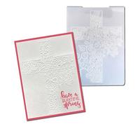 arriettycraft Carpetas de plástico con diseño de flores para hacer tarjetas, carpeta de grabado en relieve de cruz cristiana para álbumes de recortes, páginas de papel, manualidades, decoración de