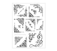 arriettycraft Esquinas de filigrana transparentes para hacer tarjetas, adornos de esquina, sellos de goma para etiquetas de regalo, notas, manualidades, álbumes de recortes, páginas de decoración