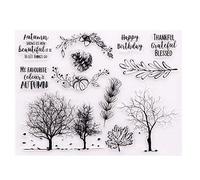 arriettycraft Sellos de goma transparentes con diseño de árboles para el día de otoño, feliz cumpleaños, para hacer tarjetas de Navidad, decoración y álbumes de recortes