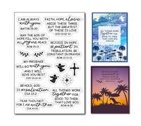 arriettycraft Sellos transparentes con versículos cristianos para hacer tarjetas o diario, sellos de goma con citas cristianas de la Biblia, sellos de silicona para álbumes de recortes, papel,