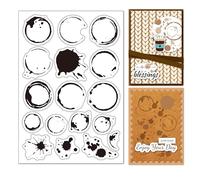 arriettycraft Sellos transparentes para hacer tarjetas o diario, manchas de café, manchas de té, sellos de goma de silicona para álbumes de recortes, álbumes de recortes, decoración de fotos,