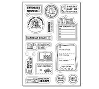 arriettycraft Sellos transparentes para planificadores, diarios de la biblioteca de libros de lectura, planes de nombre, sellos de goma para libros, lectura, revistas, decoración de álbumes de