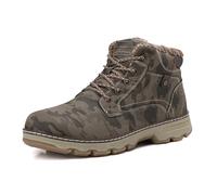 ARRIGO BELLO Botas Hombre Invierno Zapatos de Nieve Botines Cuero Cálido Trekking Boots Antideslizante Verde 42