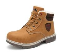 ARRIGO BELLO Botas Niño Invierno Cremallera Niña Forro Cálido Zapatos Cordones Mujer Size 31-39(B Amarillo,numeric_35)