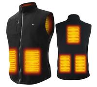 ARRIS Chaleco térmico para hombre, tamaño ajustable, calefacción eléctrica, chaleco cálido, 7,4 V, funciona con pilas, para uso en invierno, Negro, S/3XL