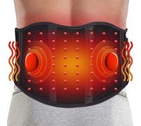 ARRIS Envoltura de masaje de espalda calentada, cinturón de cintura de calefacción eléctrica con masajeador de vibración para la parte inferior de la espalda lumbar, 2450 mAh, funciona con pilas