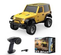 ARRIS Mini Crawler RC 1/36, JIABAILE 3602 Coche RC Todoterreno 4WD con Control Remoto 2.4G, Batería y Luces RTR para Adultos, Hobby y Regalos (Amarillo)